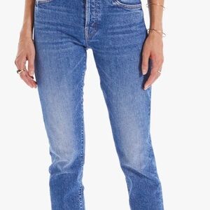 MOTHER the Stinger Flood Women's Straight Leg Blue Jeans